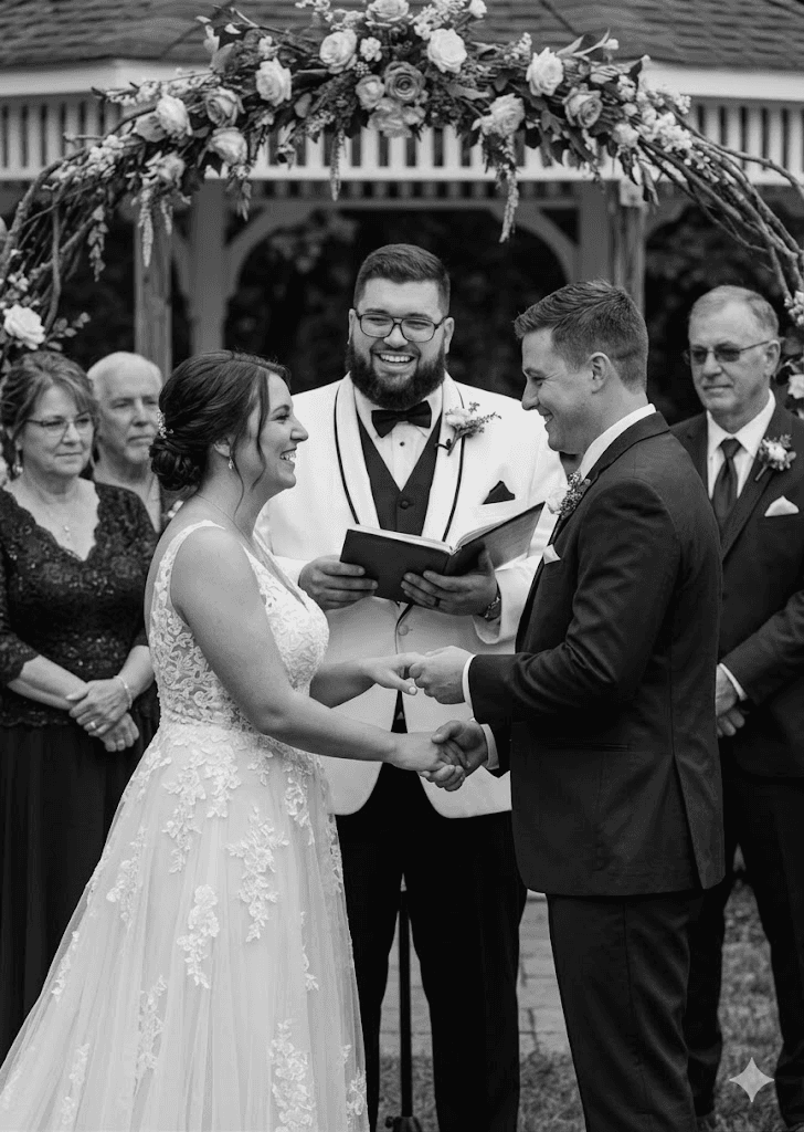 Craig officiating a wedding ceremony
